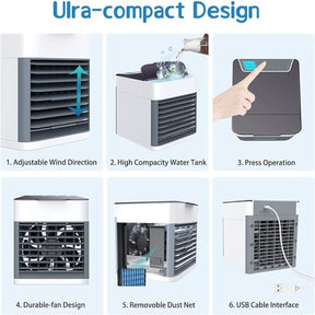 Mini Usb 3 In 1 Air Cooler (usb Operated) , Portable Personal Air Conditioner | Arctic Air Ultra Portable Home Air Cooler - Shopping Global