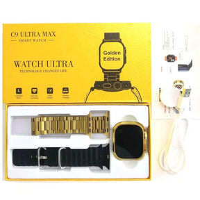 C9 Ultra Max Gold Edition Color Smartwatch 2.1 Inch Screen With Hryfine App - Shopping Global