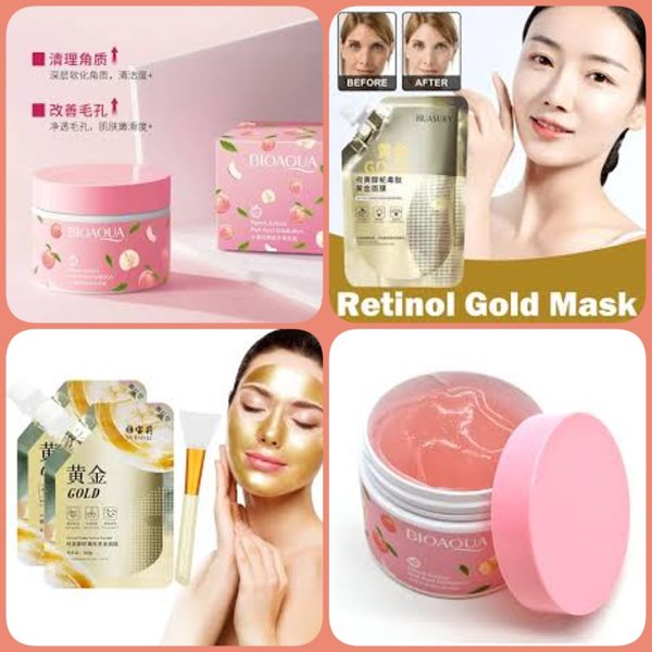 Deal Pack Of 2 Peach Cream Bio Aqua & Gold Mask - Shopping Global