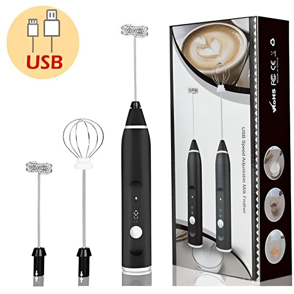 Usb Rechargeable Coffee Blender Mixer Foamer Food Blender |&nbsp;Handheld Electric Milk Frother Whisk Egg Beater - Shopping Global