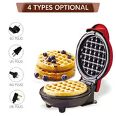 Mini Waffle Maker Breakfast Machine Non Stick Easy Clean&nbsp;| A Versatile Mini Waffle Maker With A Non-Stick Surface For Quick Breakfasts, Snacks And Desserts - Compact Roaster - Shopping Global