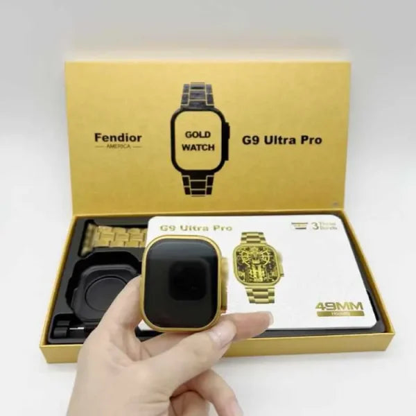 New G9 Ultra Pro Gold Color Edition Series 9 Smart Watch With Qdfit Pro App - Shopping Global