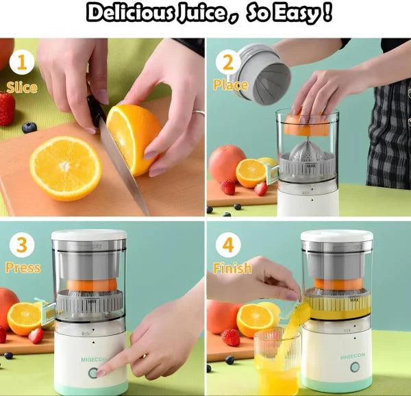 Portable Electric Citrus Juicer Rechargeable Hands | Juice Extractor | Juice Blender | Orange, Lemon Juicer And Squeezer - Shopping Global