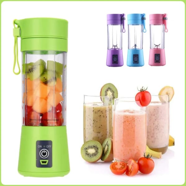 Portable Juicer Blender - 380ml Capacity, 6 Blades - Usb Chargeable Juicer Blender 6 Blades 380ml Fruit Vegetable Blender (random Color) - Shopping Global